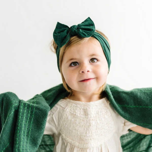 Baby Bloom Bows: Forest Green - HoneyBug 