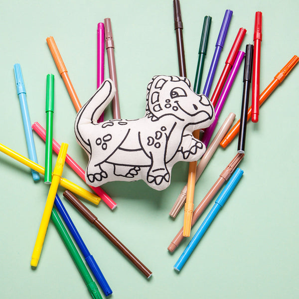 Kiboo Kids Jurassic Series: Triceratops Dinosaur for Coloring and Creative Play - HoneyBug 