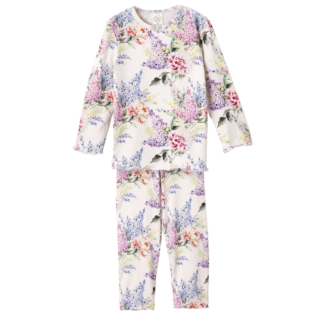 Watercolor Floral Bamboo Girls Pajama Set