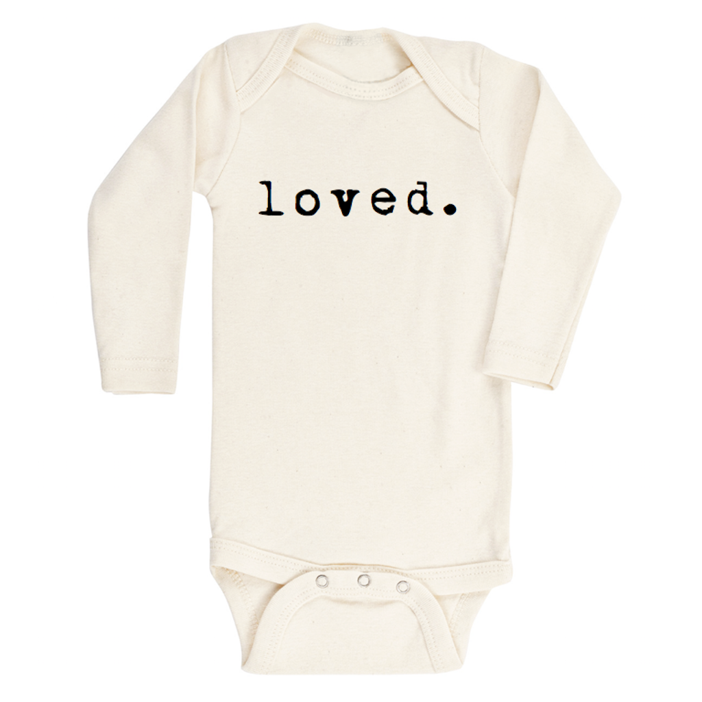 Loved. - Long Sleeve Organic Baby Bodysuit - HoneyBug 