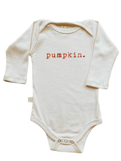 Pumpkin. - Long Sleeve Organic Cotton Bodysuit - HoneyBug 