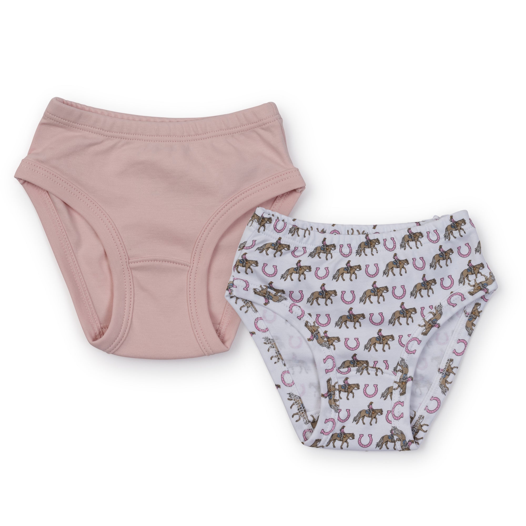 Lauren Girls' Pima Cotton Underwear Set - Rodeo Cowgirl/Light Pink - HoneyBug 