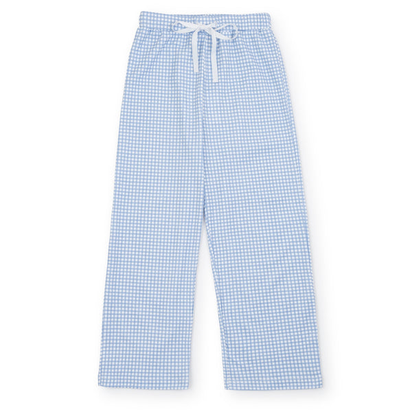 Beckett Boys' Pima Cotton Hangout Pant - Light Blue Box Plaid - HoneyBug 