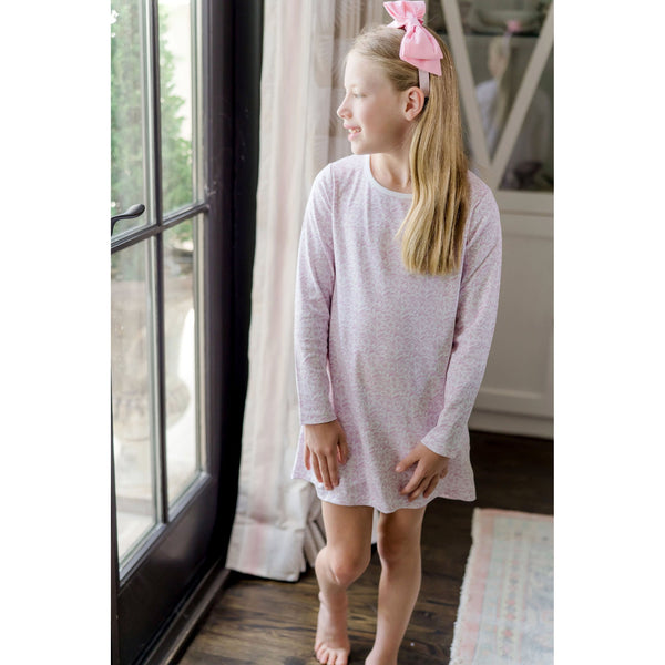 Berkeley Girls' Pima Cotton Shirt Dress - Pretty Pink Blooms - HoneyBug 