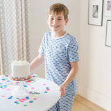 Charles Boys' Short Set - Birthday Cake Blue - HoneyBug 