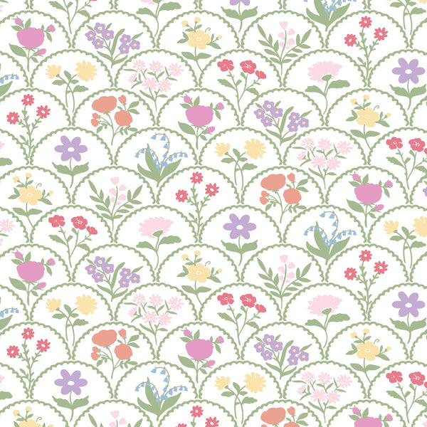 Evelyn Girls' Pima Cotton Romper - Garden Floral - HoneyBug 