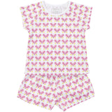 Emery Girls' Short Set - Pickleball Pink - HoneyBug 