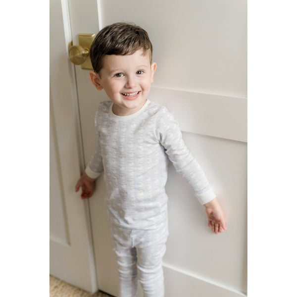 Grayson Boys' Pima Cotton Pajama Pant Set - Snowman Blue - HoneyBug 