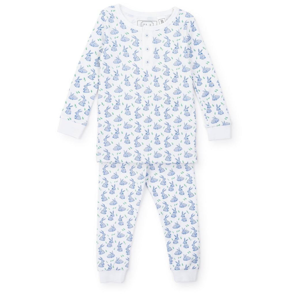 Jack Boys' Pima Cotton Pajama Pant Set - Bunny Hop Blue - HoneyBug 