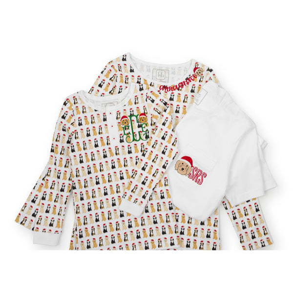 Berkeley Girls' Pima Cotton Shirt Dress - Christmas Pups - HoneyBug 