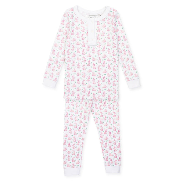 Alden Girls' Pima Cotton Pajama Pant Set - Bunny Hop Pink - HoneyBug 