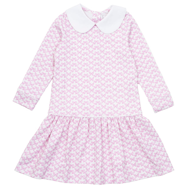 Lillian Girls' Dress - Pretty Pink Bows - HoneyBug 