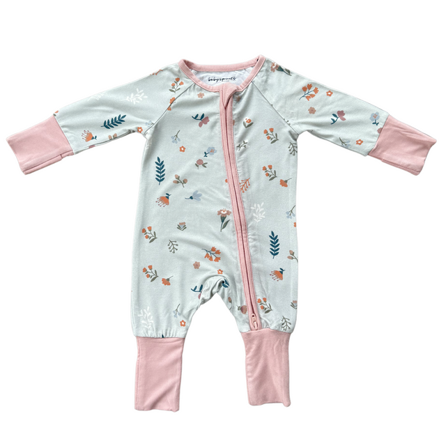 Long Sleeve Zip Romper - HoneyBug 