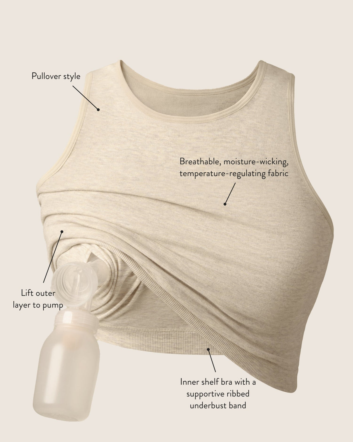 Sublime® Bamboo Hands-Free Pumping Longline Bra Top | Twilight - HoneyBug 