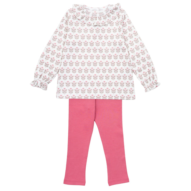 Lulu Girls' Legging Set - Berkshire Batik Floral - HoneyBug 