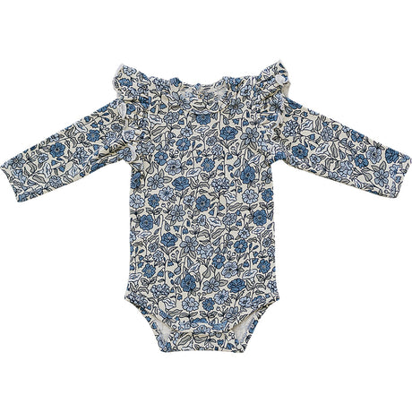 Bluebell Ruffle Sleeve Pointelle Bamboo Bodysuit - HoneyBug 
