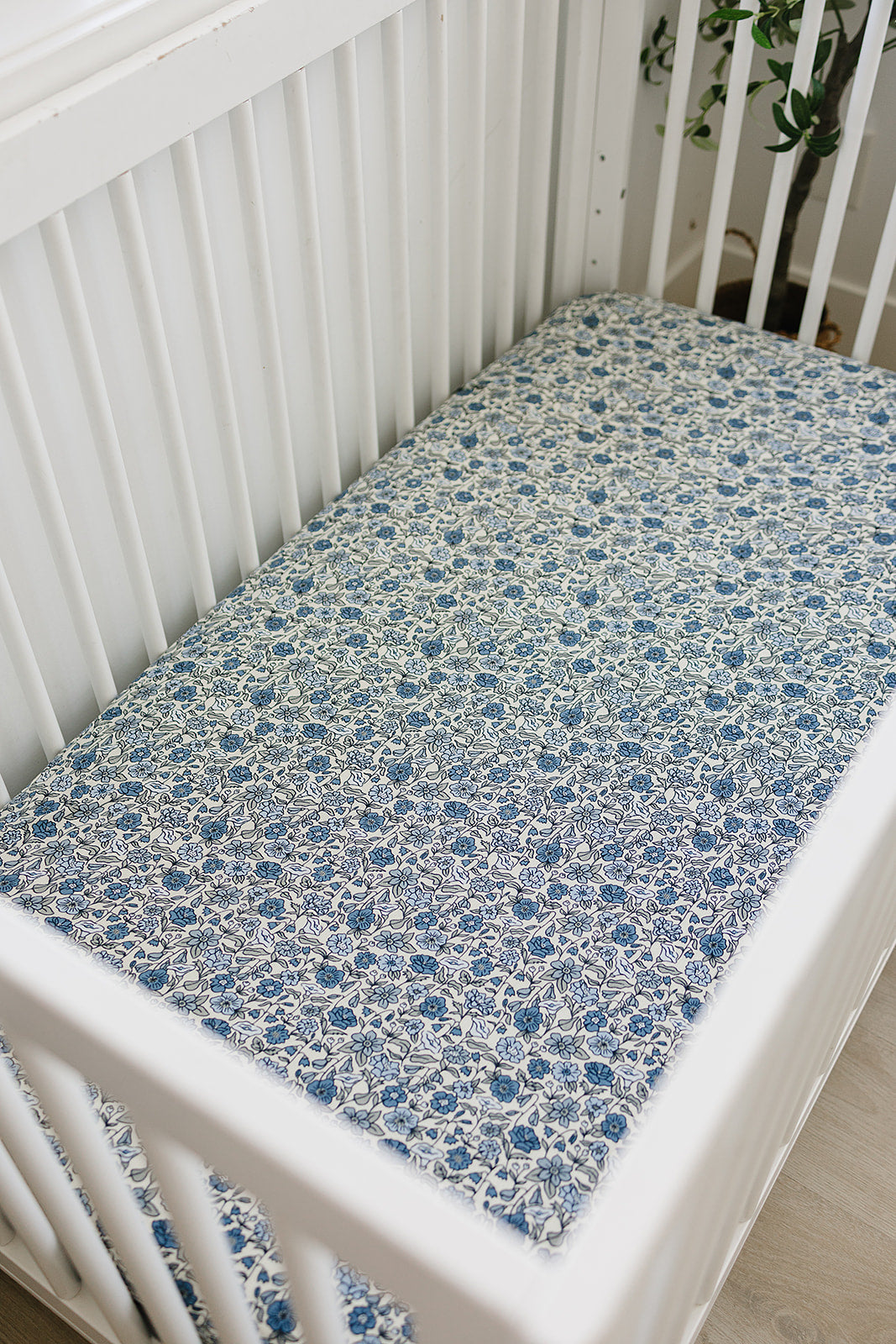 Bluebell Pointelle Bamboo Stretch Crib Sheet - HoneyBug 