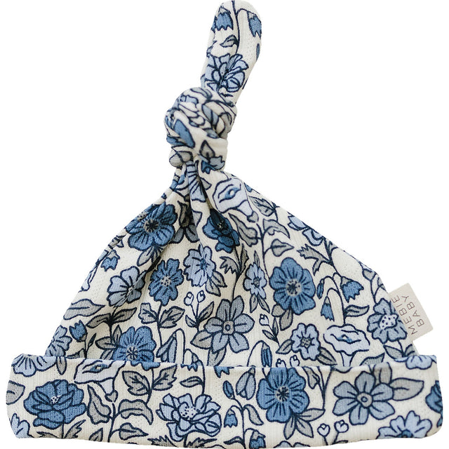 Bluebell Pointelle Bamboo Newborn Knot Hat - HoneyBug 