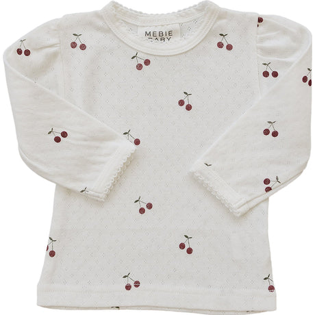 Cherry Pointelle Long Sleeve Tee - HoneyBug 