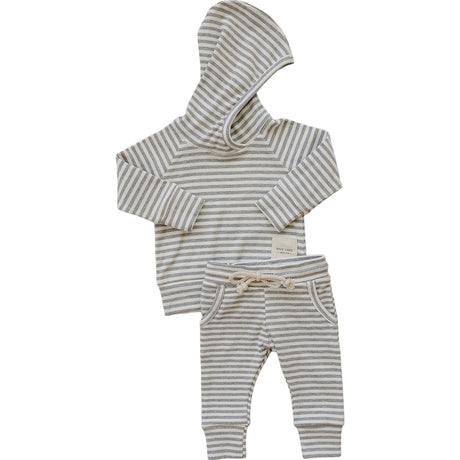 Grey Striped Hooded Set - HoneyBug 