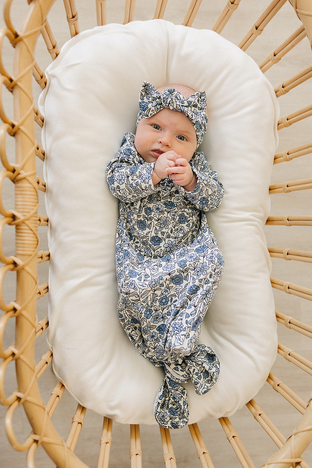 Bluebell Pointelle Bamboo Head Wrap - HoneyBug 