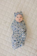 Bluebell Pointelle Bamboo Stretch Swaddle - HoneyBug 