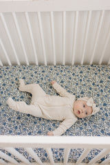 Bluebell Pointelle Bamboo Stretch Crib Sheet - HoneyBug 