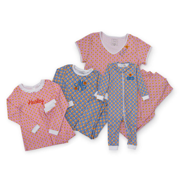 Grayson Boys' Pima Cotton Pajama Pant Set - Hoop it up Blue - HoneyBug 