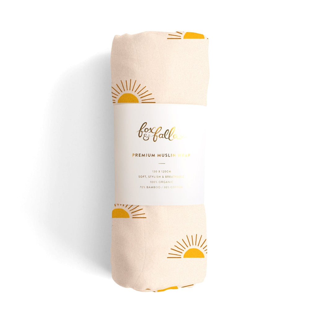Suns Cream Organic Muslin Wrap Swaddle - HoneyBug 
