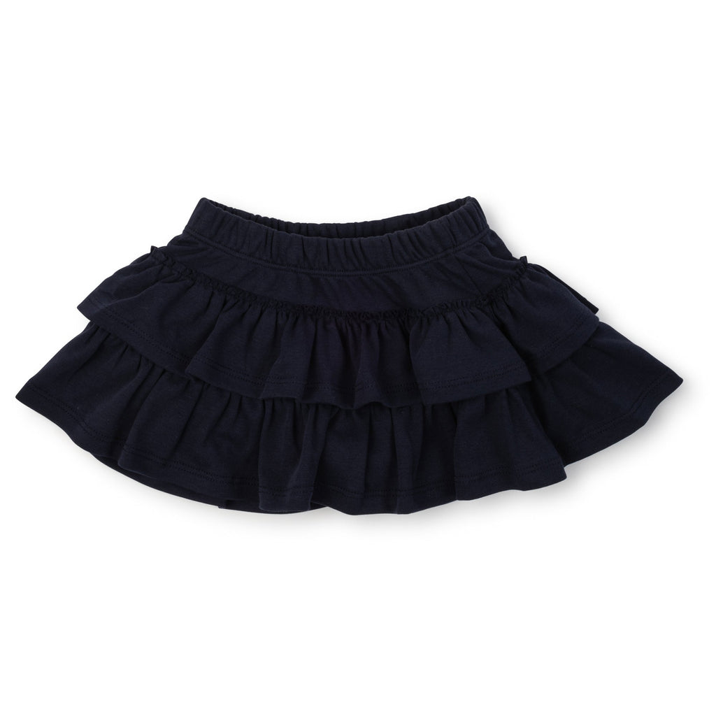 Maggie Girls' Tiered Pima Cotton Skirt - Navy - HoneyBug 