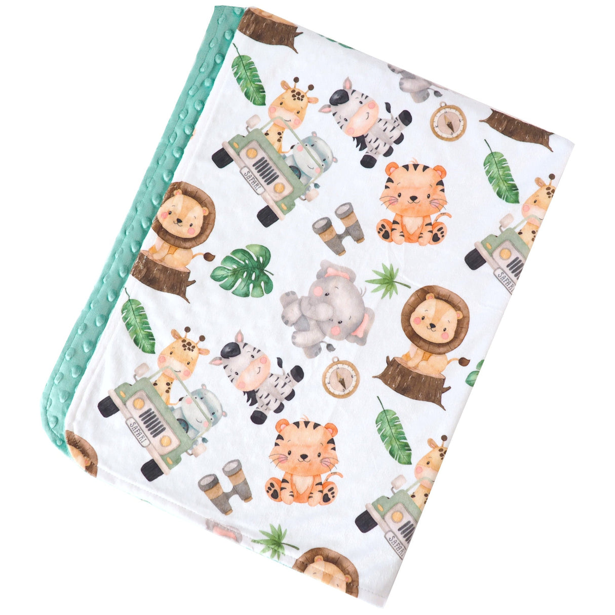 Premium Baby & Toddler Minky Blanket - Safari - HoneyBug 
