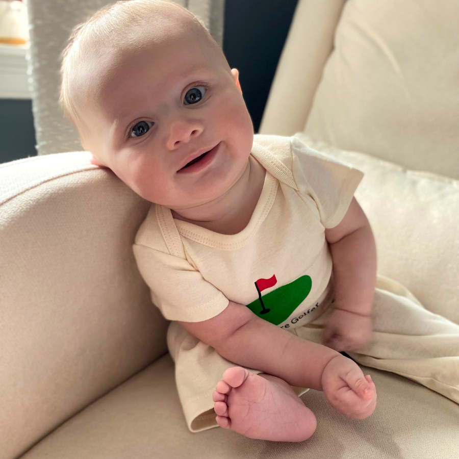 Mini Golfer Short Sleeve Romper - HoneyBug 