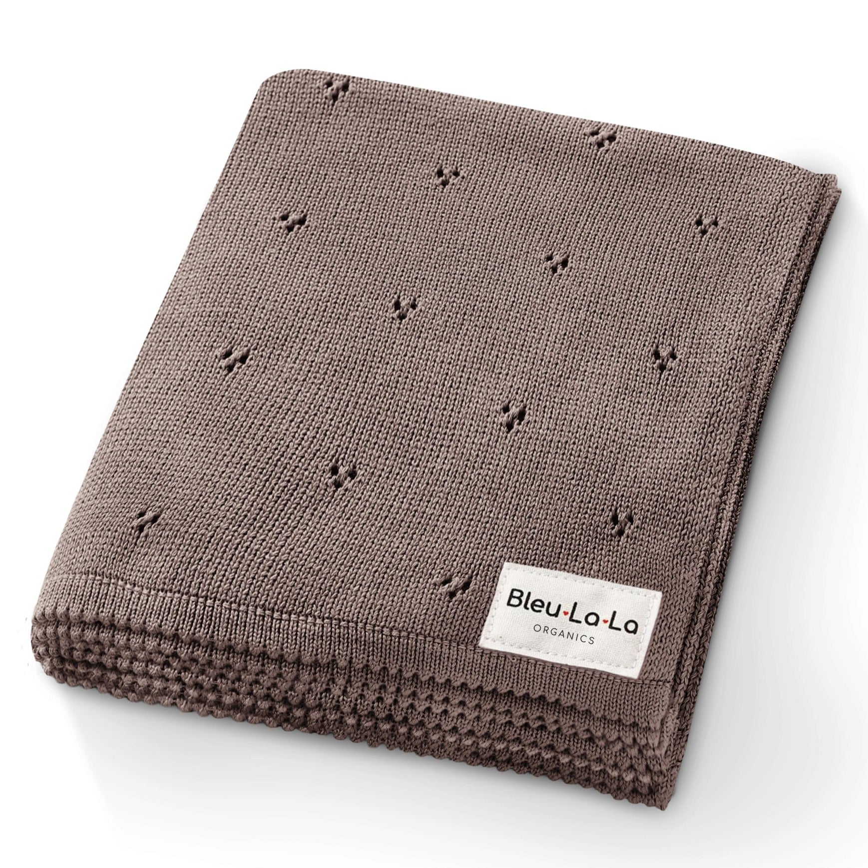 Organic Pointelle Knit Swaddle Blanket - Mocha - HoneyBug 