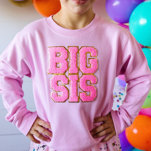 Big Sis Patch Sweatshirt - Pink - HoneyBug 