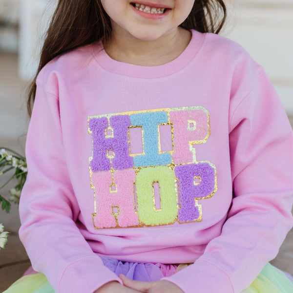 Hip Hop Patch Easter Sweatshirt - Pink - HoneyBug 