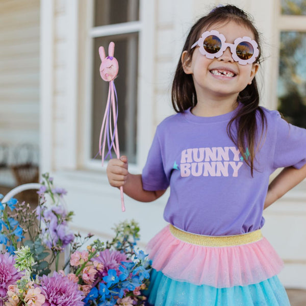 Hunny Bunny Easter Short Sleeve T-Shirt - Lavender - HoneyBug 