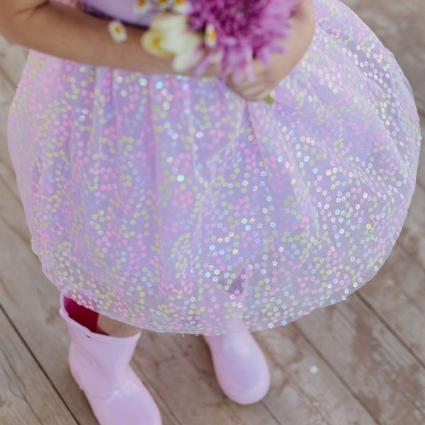 Lavender Confetti Flower Tank Tutu Dress - HoneyBug 