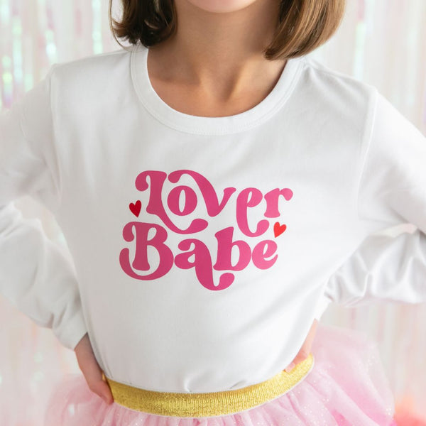 Lover Babe Valentine's Day Long Sleeve Shirt - White - HoneyBug 