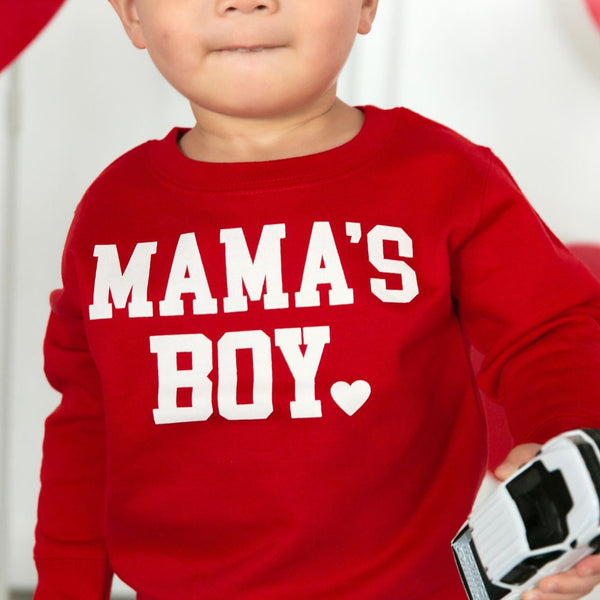 Mama's Boy Valentine's Day Sweatshirt - Red - HoneyBug 