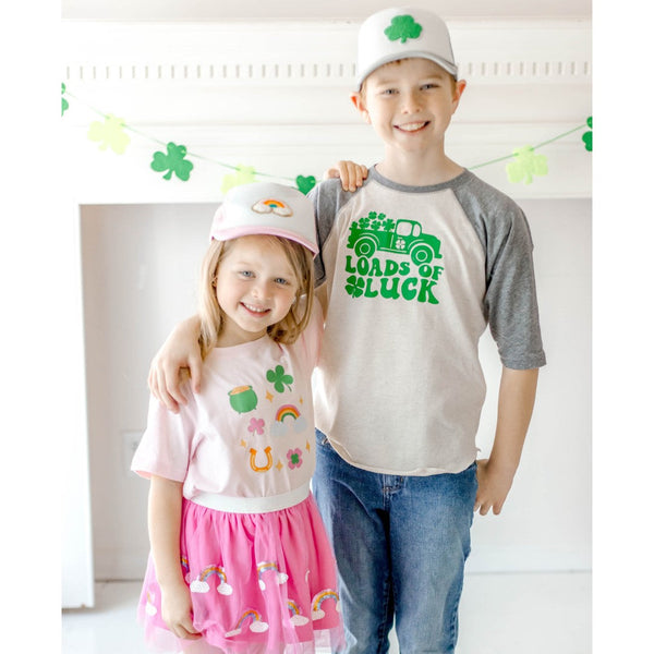 Loads of Luck St. Patrick's Day 3/4 Shirt - Natural/Heather - HoneyBug 
