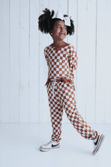 COPPER CHECKERS DREAM PULLOVER - HoneyBug 