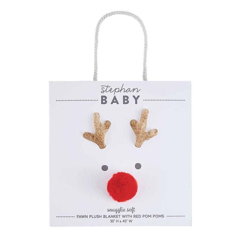 Reindeer Plush Blanket - HoneyBug 