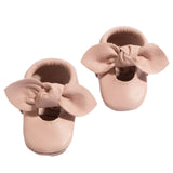 Newborn Blush Knotted Bow Baby Shoe - HoneyBug 