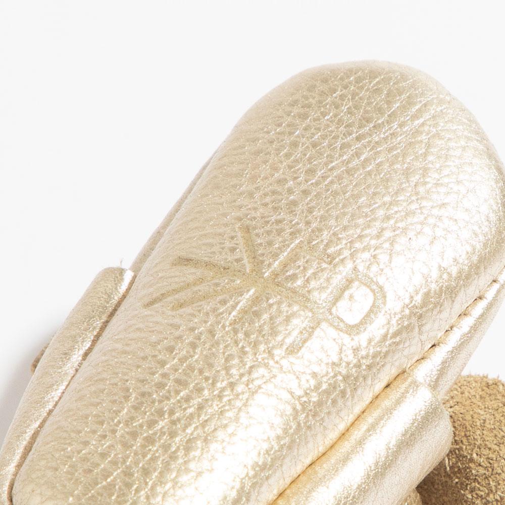 Newborn Platinum Knotted Bow Baby Shoe - HoneyBug 