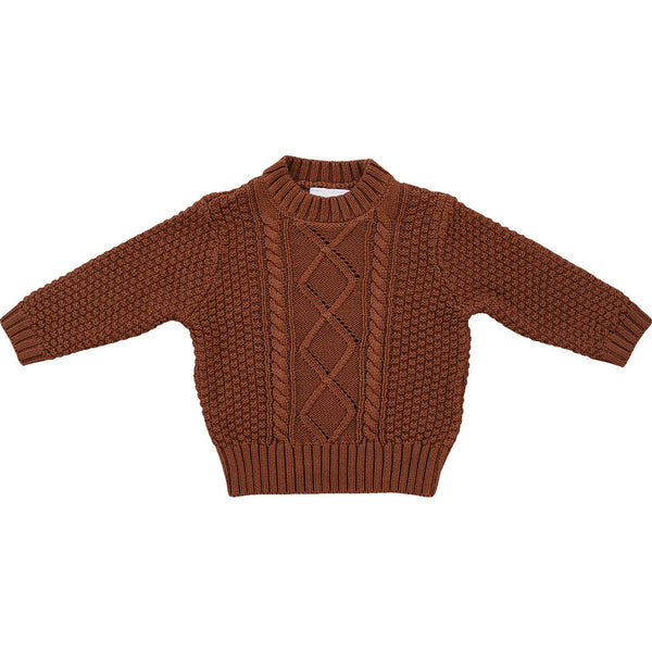 Dark Rust Cable Knit Sweater - HoneyBug 