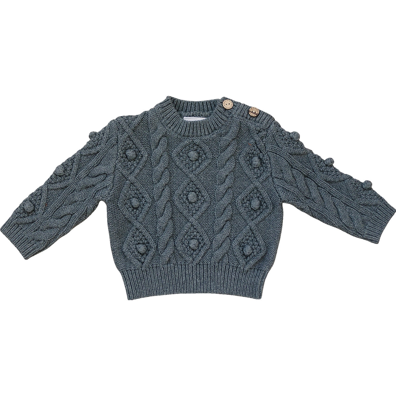 Charcoal Cable Knit Sweater - HoneyBug 