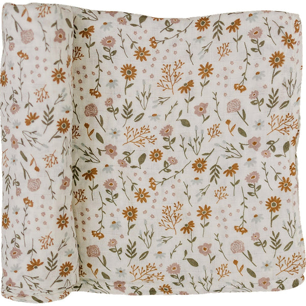Meadow Floral Muslin Swaddle Blanket - HoneyBug 