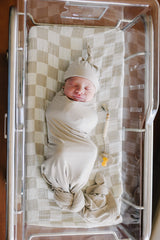 Oatmeal Bamboo Newborn Knot Hat - HoneyBug 