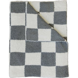 Charcoal Checkered Plush Blanket - HoneyBug 