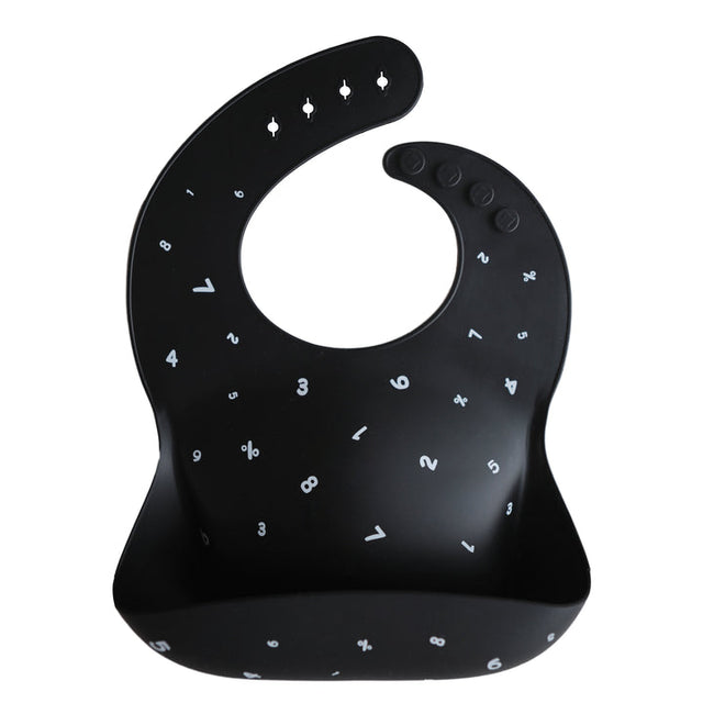 Silicone Baby Bib - Letters Black - HoneyBug 